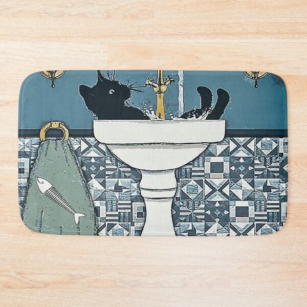 Item preview, Black Cat Wash Your Paws Bathroom designed and sold by colinterrell.