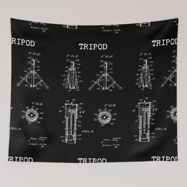 Item preview, Vintage Tripod Patent blueprint design designed and sold by BRU Design.