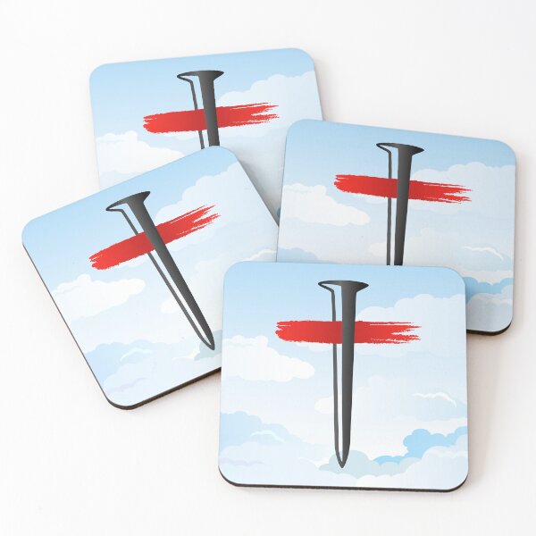 Item preview, Blue square with cloud sky background and religious cross. Christian merch concepr with a preview of the T-shirts. designed and sold by Koltukovs.
