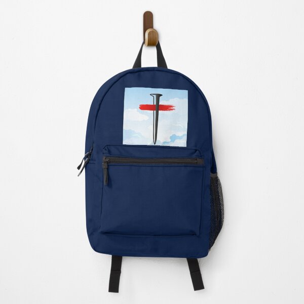 Item preview, Blue square with cloud sky background and religious cross. Christian merch concepr with a preview of the T-shirts. designed and sold by Koltukovs.