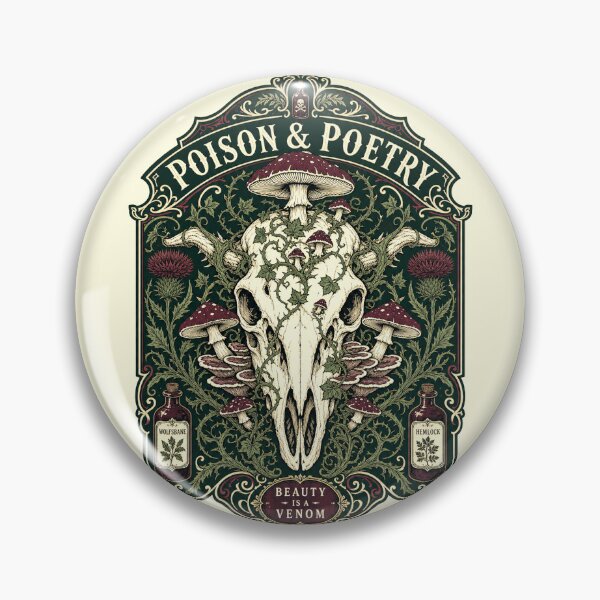 Item preview, Poison And Poetry Shirt, Dark Cottagecore Graphic Tee, Gothic Apothecary T-Shirt, Mushroom Skull Art, Botanical Witch Gift, Dark Academia Nature Tee designed and sold by KAYJAY DESIGNS.