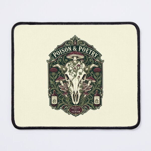 Item preview, Poison And Poetry Shirt, Dark Cottagecore Graphic Tee, Gothic Apothecary T-Shirt, Mushroom Skull Art, Botanical Witch Gift, Dark Academia Nature Tee designed and sold by KAYJAY DESIGNS.