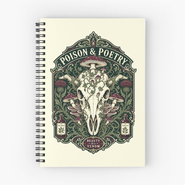 Item preview, Poison And Poetry Shirt, Dark Cottagecore Graphic Tee, Gothic Apothecary T-Shirt, Mushroom Skull Art, Botanical Witch Gift, Dark Academia Nature Tee designed and sold by KAYJAY DESIGNS.