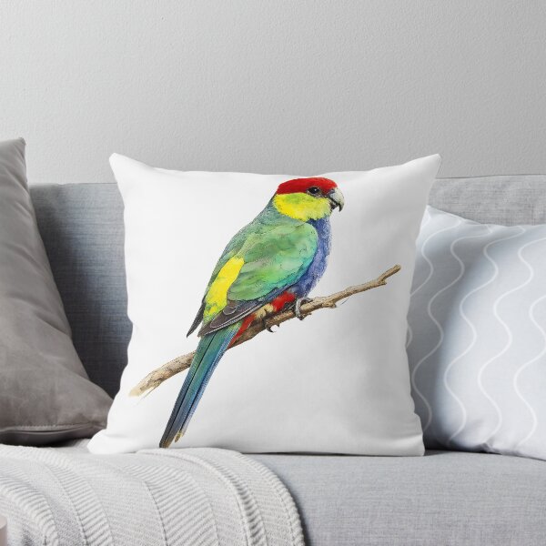 Item preview, Red-capped Parrot Watercolour Painting | WA Native Bird designed and sold by Jaruart.