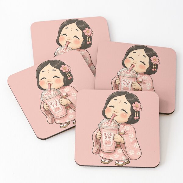 Item preview, Sakura Latte Girl | Cute Japanese Cherry Blossom Café Art designed and sold by TheTrendsDesk.