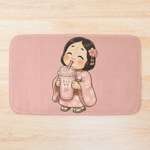 Item preview, Sakura Latte Girl | Cute Japanese Cherry Blossom Café Art designed and sold by TheTrendsDesk.