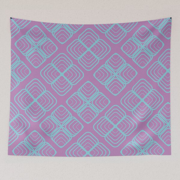 Item preview, Abstract Geometric Seamless Pattern with Rounded Square Line Motif on Purple Background designed and sold by ChaReePat.