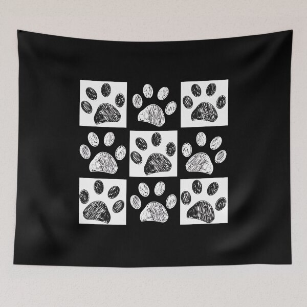 Item preview, Hand Drawn Paw Print Checkerboard Grid designed and sold by Dmo3HarkoArt.