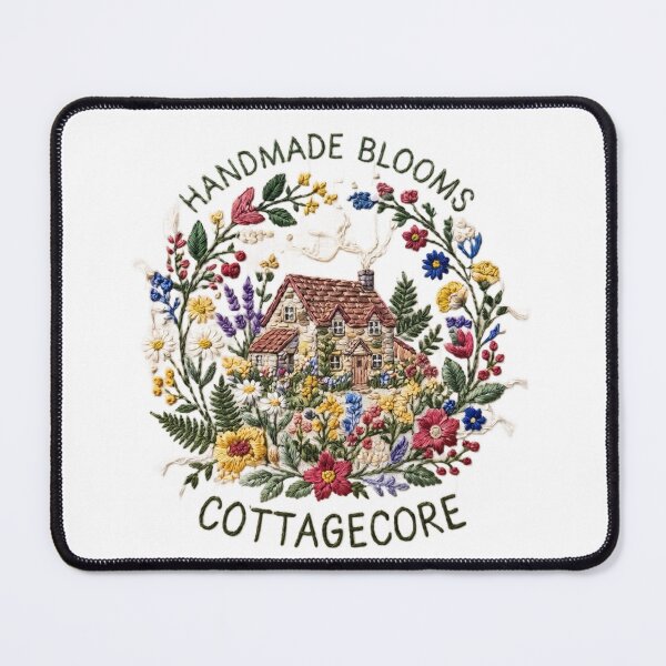 Item preview, Handmade Floral Deep Color Cottagecore Design | Vintage Wildflower Folk Art | Cozy Botanical Nature Aesthetic designed and sold by Softbear Atelier.