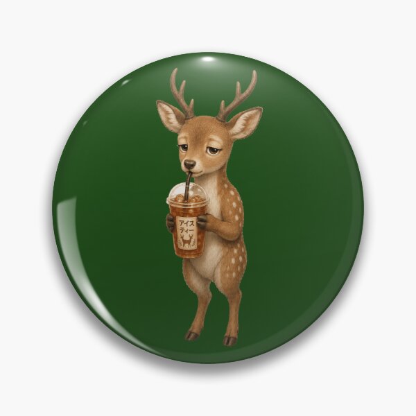 Item preview, Nara Deer Drinking Iced Tea | Cute Japanese Deer Café Art designed and sold by TheTrendsDesk.