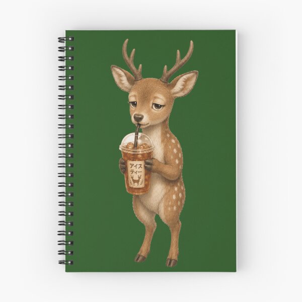 Item preview, Nara Deer Drinking Iced Tea | Cute Japanese Deer Café Art designed and sold by TheTrendsDesk.