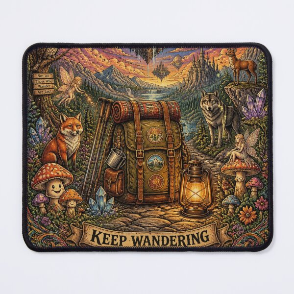 Item preview, Higher Vibes Keep Wandering Psychedelic Backpack Poster  designed and sold by Skyrocketz.