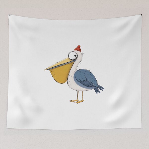 Item preview, Pelican in a Brick-Red Knit Cap designed and sold by The-Art-of-D.