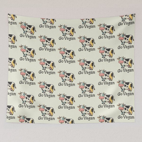 Item preview, Go Vegan Cute Happy Cow Vegan Animal Lover designed and sold by GreenSlate.