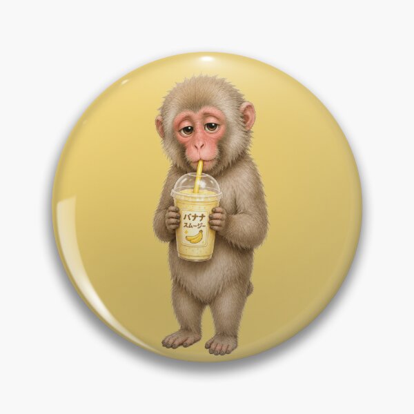 Item preview, Japanese Snow Monkey Drinking Banana Smoothie | Cute Macaque Art designed and sold by TheTrendsDesk.