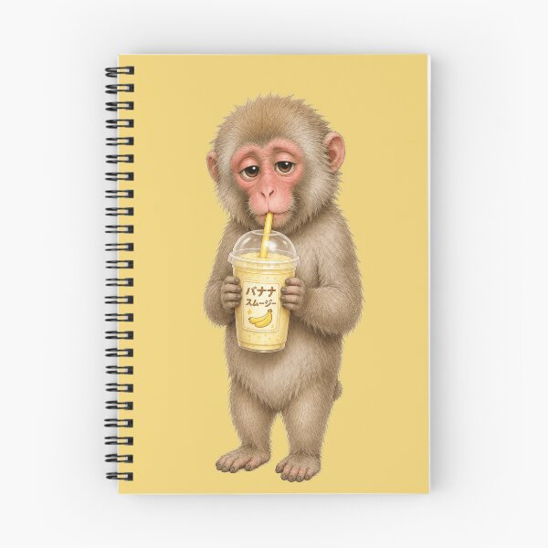 Item preview, Japanese Snow Monkey Drinking Banana Smoothie | Cute Macaque Art designed and sold by TheTrendsDesk.
