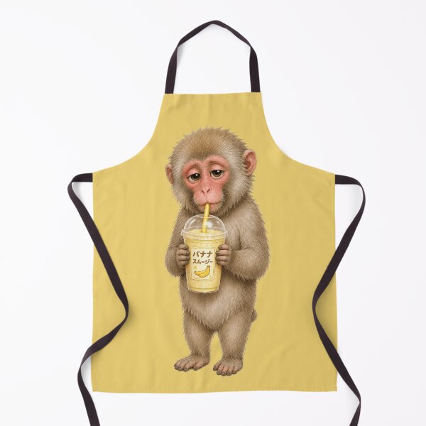 Item preview, Japanese Snow Monkey Drinking Banana Smoothie | Cute Macaque Art designed and sold by TheTrendsDesk.