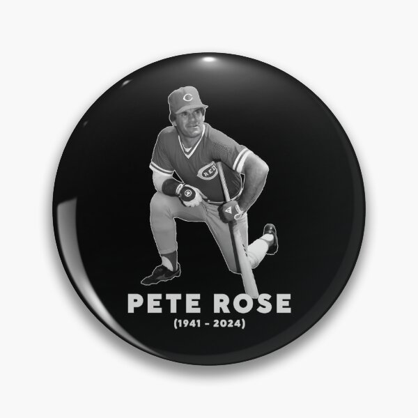 Artikelvorschau, Darstellung der Baseball-Legende Pete Rose, der auf einem Knie kniet entworfen und verkauft von withorange.