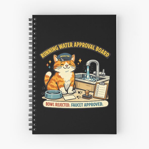Item preview, Running Water Approval Board Cat Inspector designed and sold by Concrete Coffee Studio.
