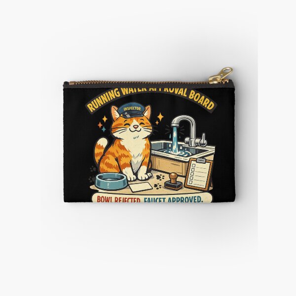 Item preview, Running Water Approval Board Cat Inspector designed and sold by Concrete Coffee Studio.