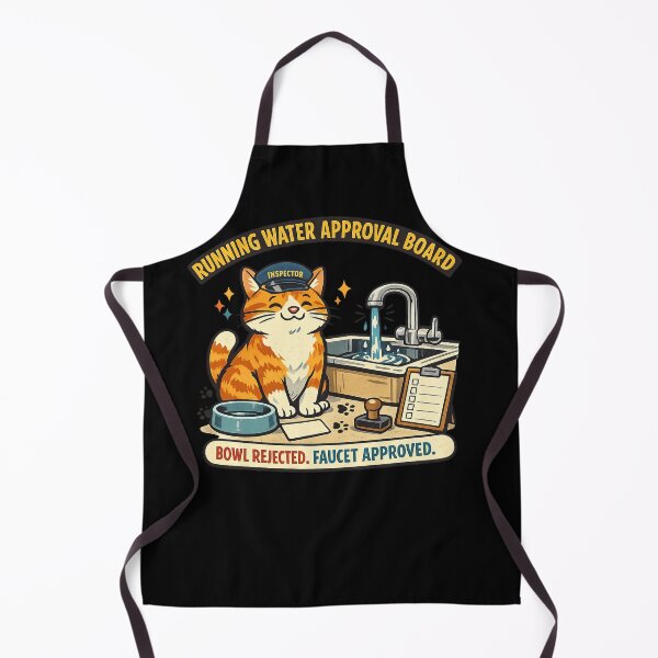 Item preview, Running Water Approval Board Cat Inspector designed and sold by Concrete Coffee Studio.