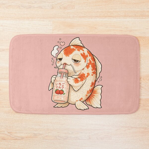Item preview, Koi Fish Drinking Strawberry Milk | Japanese Koi Café Character designed and sold by TheTrendsDesk.