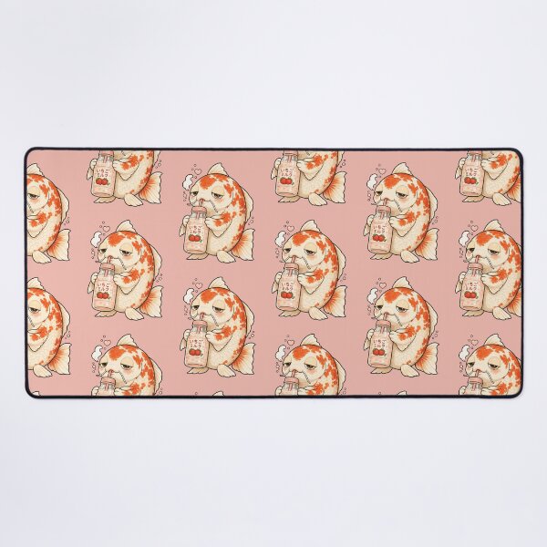 Item preview, Koi Fish Drinking Strawberry Milk | Japanese Koi Café Character designed and sold by TheTrendsDesk.