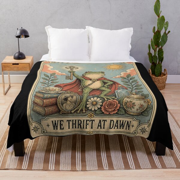 Item preview, We Thrift at Dawn Vintage Frog Thrifting Humor designed and sold by DuneHaicna.