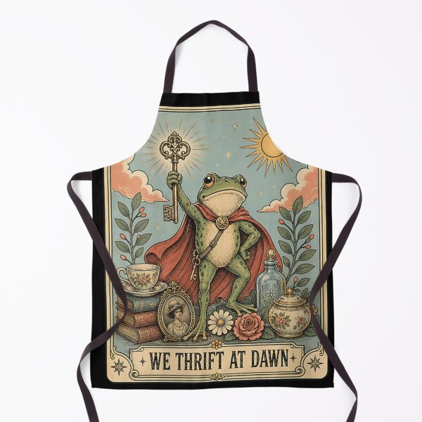 Item preview, We Thrift at Dawn Vintage Frog Thrifting Humor designed and sold by DuneHaicna.