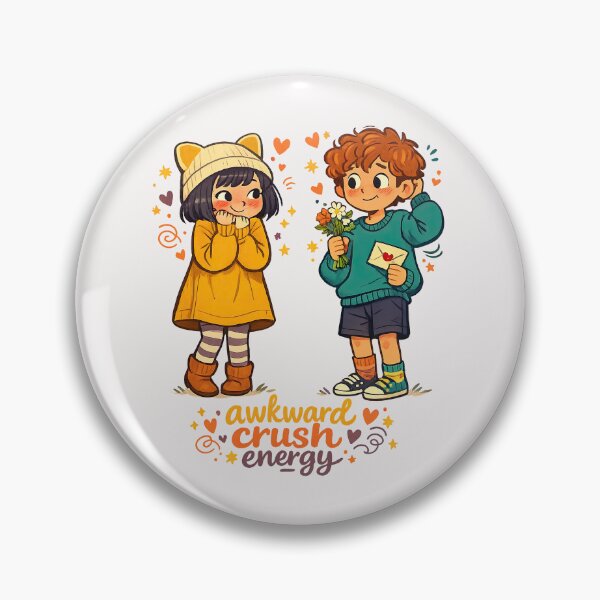 Item preview, Awkward Crush Energy – Cute Shy Romance Illustration designed and sold by inkoutninja.