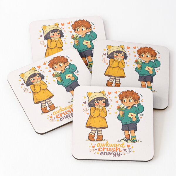 Item preview, Awkward Crush Energy – Cute Shy Romance Illustration designed and sold by inkoutninja.