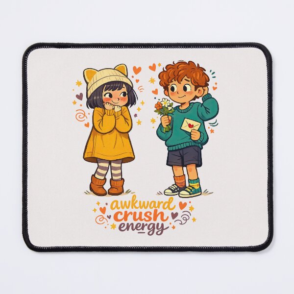 Item preview, Awkward Crush Energy – Cute Shy Romance Illustration designed and sold by inkoutninja.