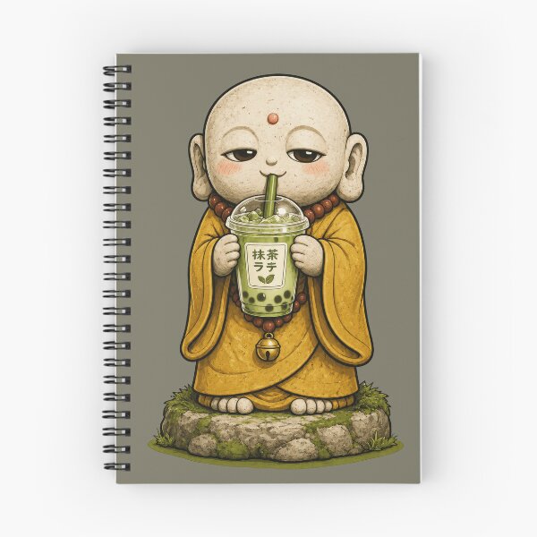 Item preview, Jizō Drinking Matcha Bubble Tea | Japanese Guardian Statue Café Art designed and sold by TheTrendsDesk.