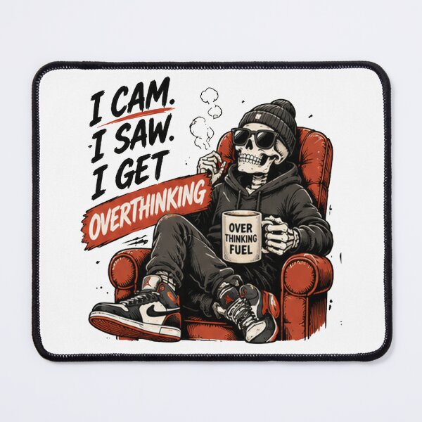 Item preview, I Came I Saw I Got Overthinking Skeleton Coffee Funny Gothic T-Shirt designed and sold by Mystic & Celestial Art.