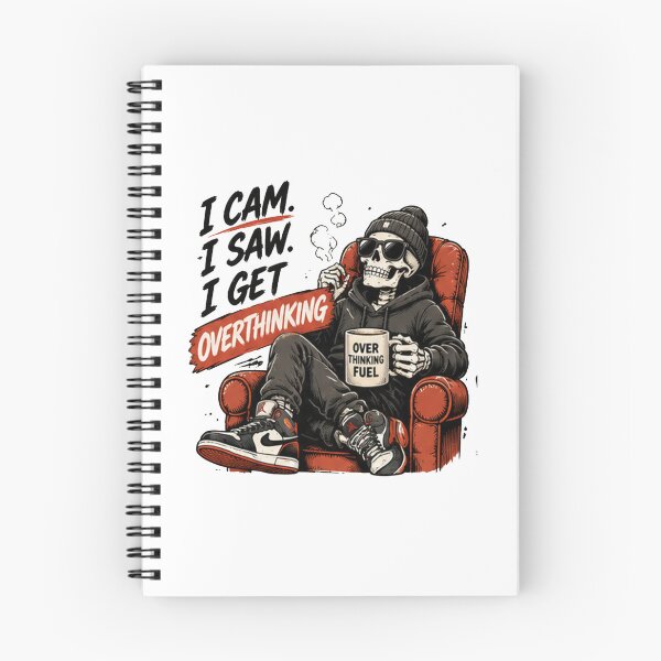 Item preview, I Came I Saw I Got Overthinking Skeleton Coffee Funny Gothic T-Shirt designed and sold by Mystic & Celestial Art.