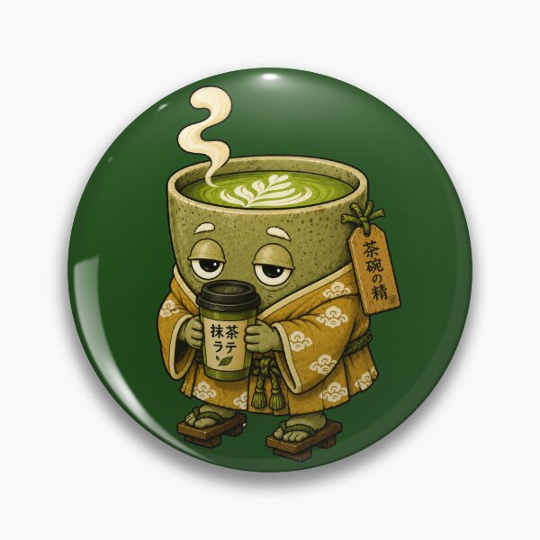 Item preview, Matcha Bowl Tsukumogami | Japanese Yokai Drinking Matcha Latte designed and sold by TheTrendsDesk.