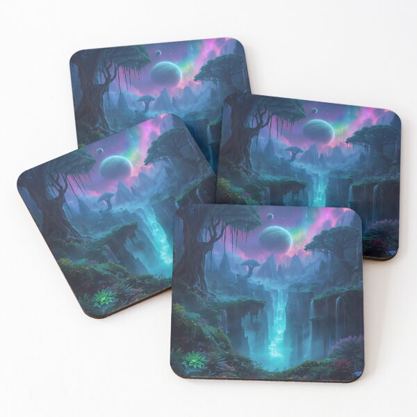Item preview, Luminous Abyss Forest Alien Planet Landscape designed and sold by Luminous Wilds.