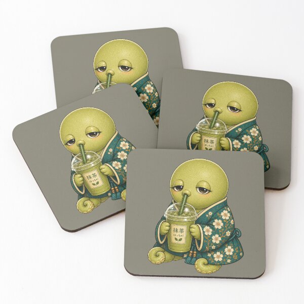 Item preview, Octopus Drinking Matcha | Japanese Kimono Sea Creature designed and sold by TheTrendsDesk.