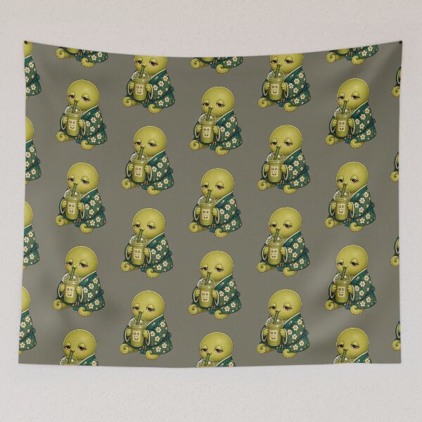 Item preview, Octopus Drinking Matcha | Japanese Kimono Sea Creature designed and sold by TheTrendsDesk.