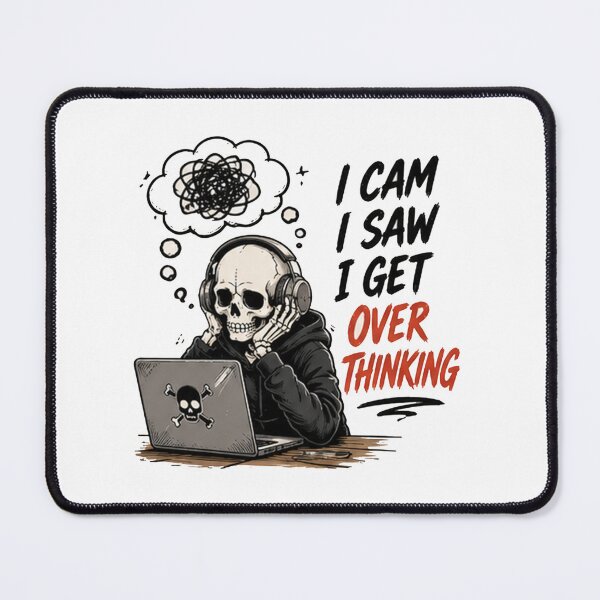 Item preview, I Came I Saw I Got Overthinking Skeleton Coffee Funny Gothic T-Shirt designed and sold by Mystic & Celestial Art.