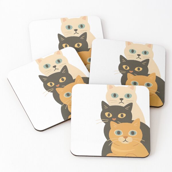 Item preview, Three Stacked Cats Cute Illustration designed and sold by daldadesign.