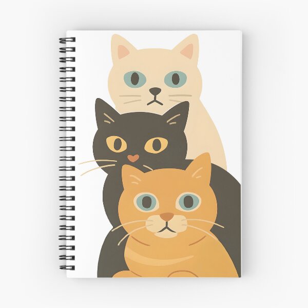 Item preview, Three Stacked Cats Cute Illustration designed and sold by daldadesign.