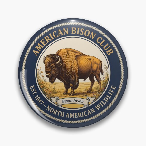 Item preview, American Bison Vintage Wildlife Club Badge designed and sold by CalmCapy Co.