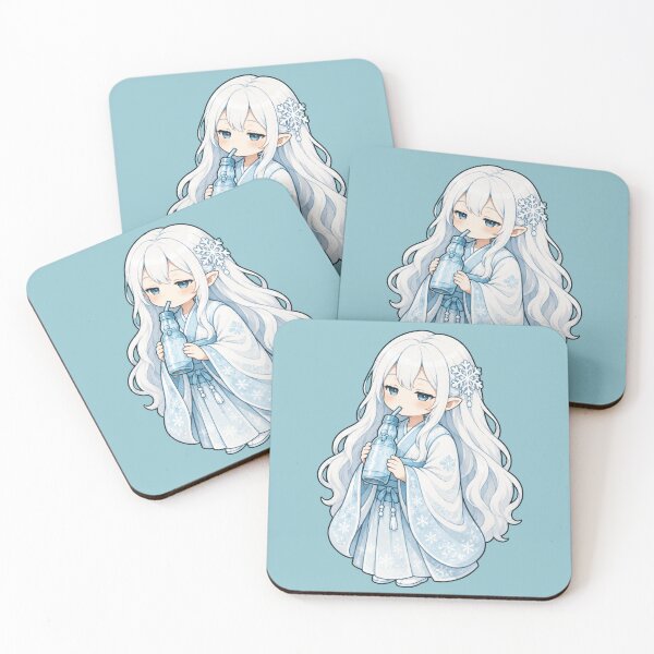 Item preview, Yuki-onna Drinking Ramune | Japanese Snow Woman with Marble Soda designed and sold by TheTrendsDesk.
