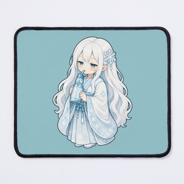 Item preview, Yuki-onna Drinking Ramune | Japanese Snow Woman with Marble Soda designed and sold by TheTrendsDesk.