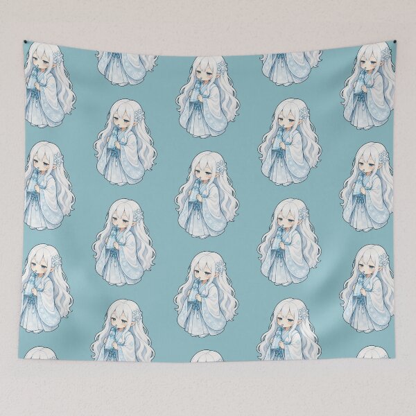 Item preview, Yuki-onna Drinking Ramune | Japanese Snow Woman with Marble Soda designed and sold by TheTrendsDesk.