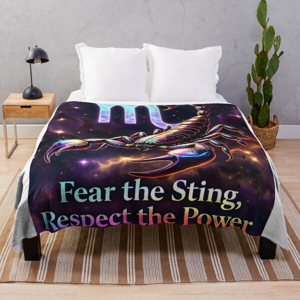 Item preview, Scorpio Fear The Sting Respect The Power Galaxy Zodiac Art designed and sold by Zodiac Celestial Art.