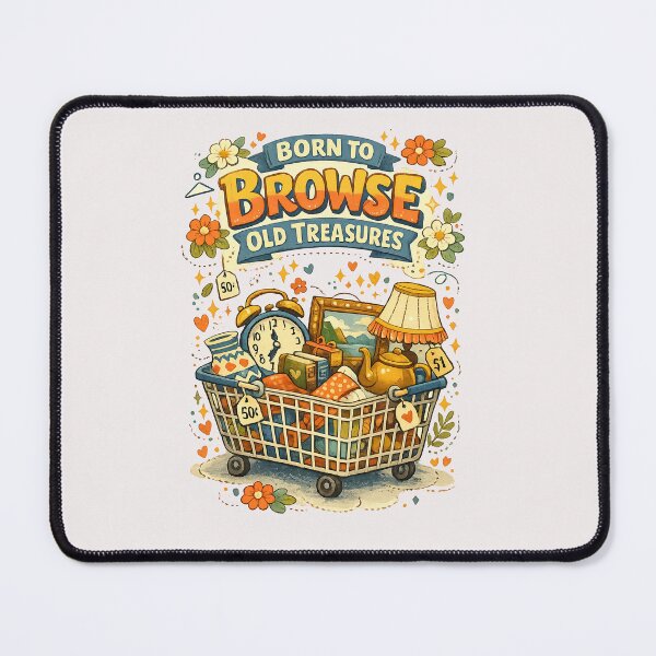 Item preview, Born to Browse Old Treasures – Vintage Thrift Shopping Art designed and sold by inkoutninja.