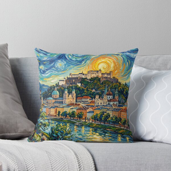 Item preview, Salzburg Austria Vintage Travel Poster designed and sold by dudelinart.