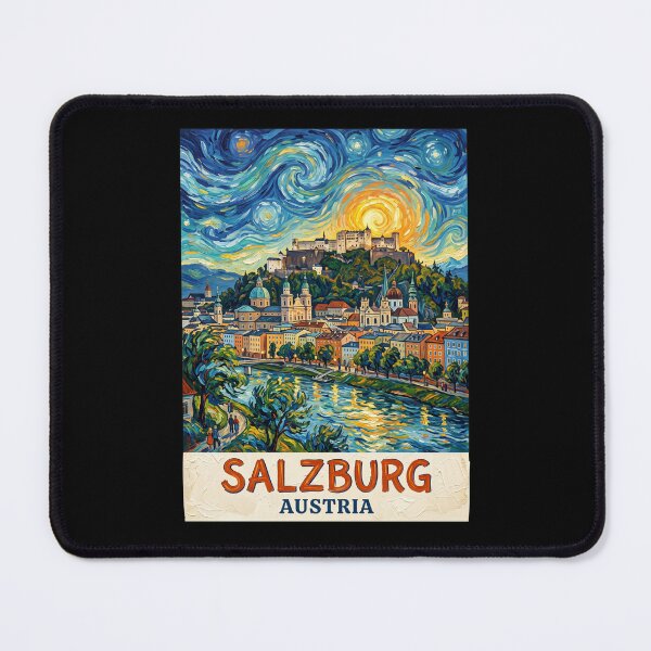 Item preview, Salzburg Austria Vintage Travel Poster designed and sold by dudelinart.